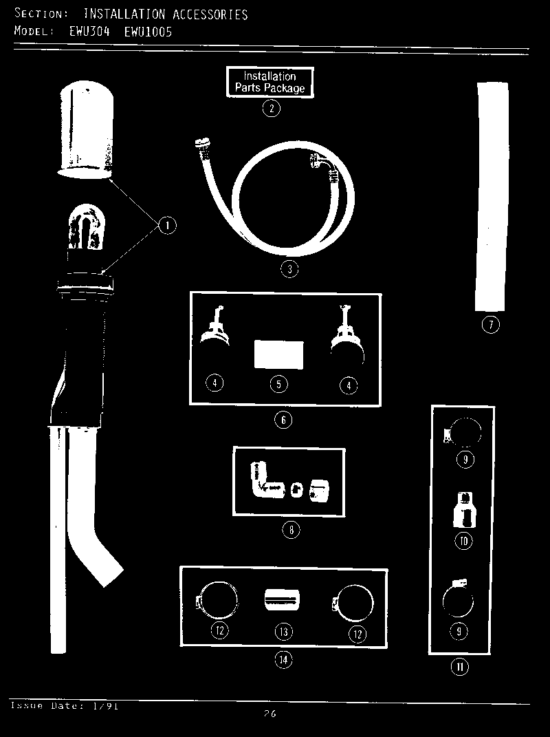 INSTALLATION ACCESSORIES (EWU304) (EWU1005)