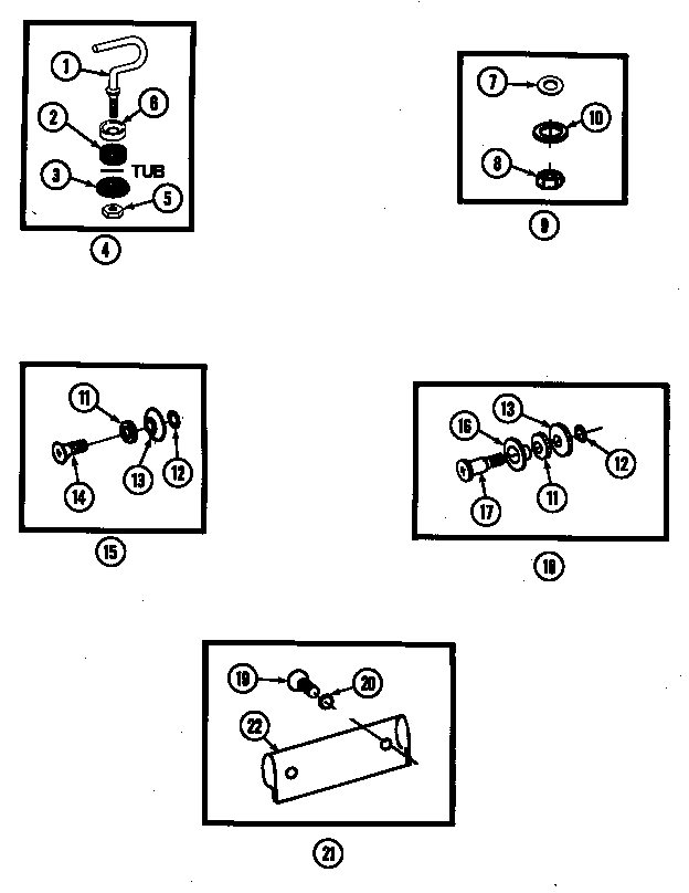 TUB ASSEMBLY FASTENER KITS (WU1005) (WU1005)