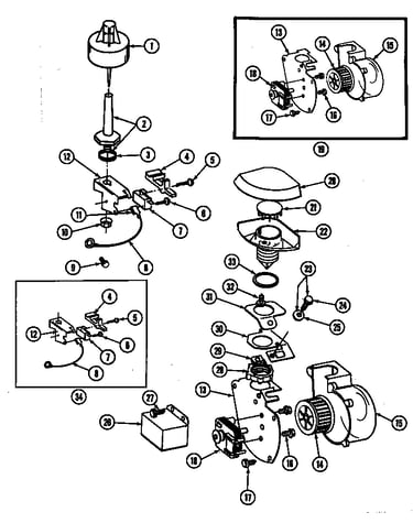 Blower, air inlet & water level float (wu1005)
