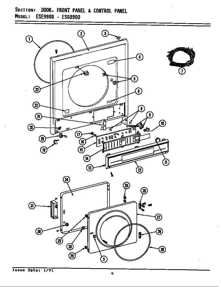 Door, frt & cntrl pnl ese9900 & esg9900) (ese9900) (esg9900)