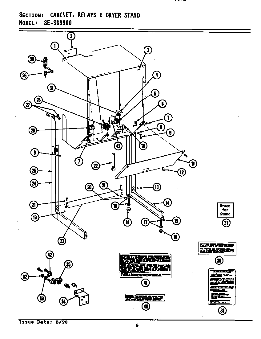 CABINET, RELAYS & DRYER STAND (LSE9900) (LSG9900) (SE9900) (ESE9900) (ESG9900)