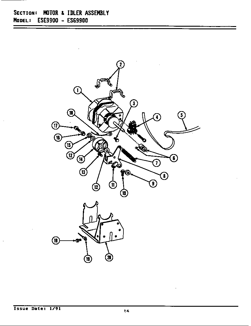 MOTOR & IDLER ASSY. (ESE9900 & ESG9900) (ESE9900) (ESG9900)