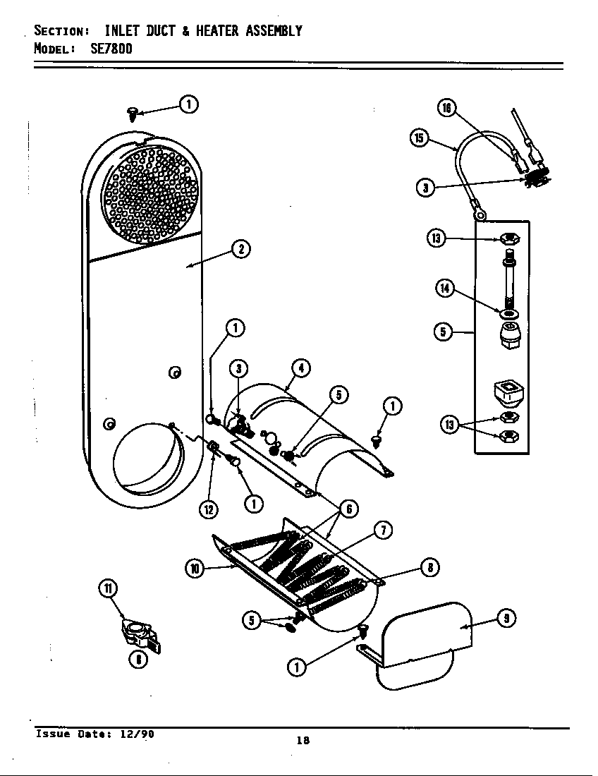 INLET DUCT & HEATER ASSEMBLY (ESE9900) (ESE9900)