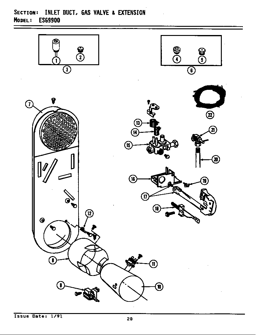 INLET DUCT, GAS VALVE & EXT. (ESG9900) (ESG9900)