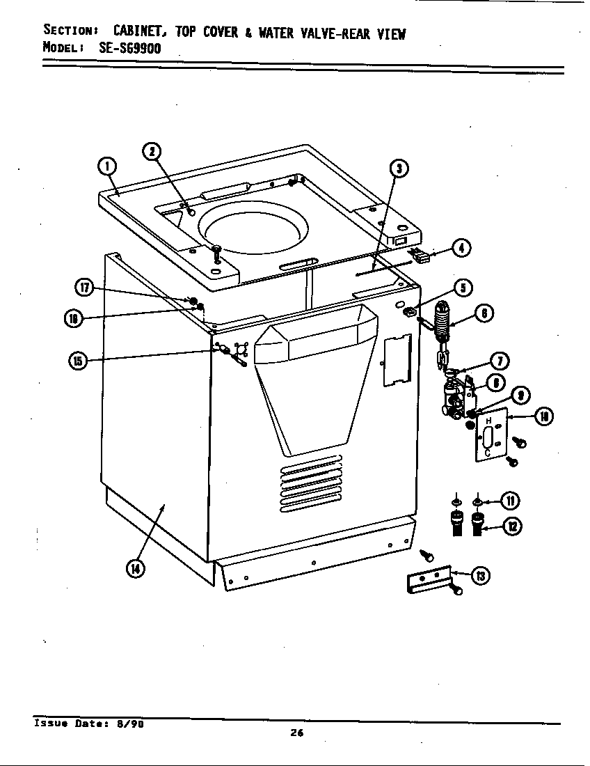 CABINET, TOP COVER & WATER VALVE (REAR) (LSE9900) (LSG9900) (SE9900) (SG9900)