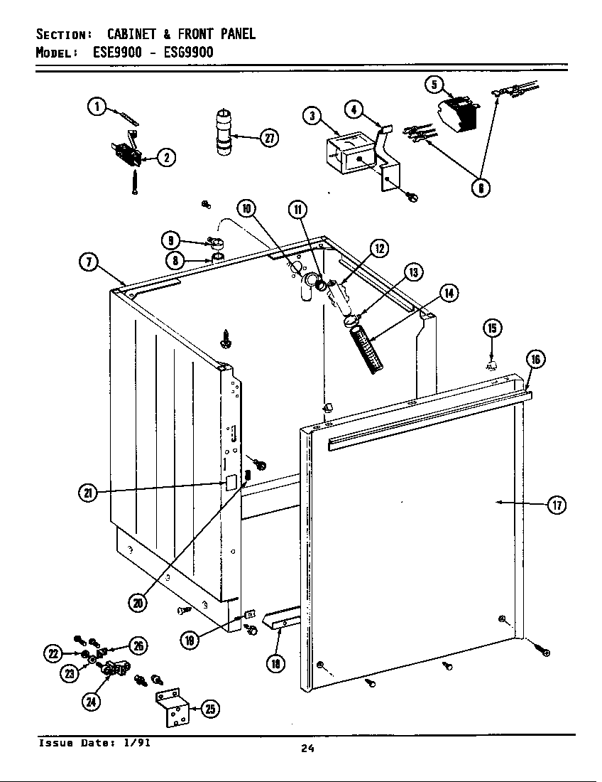 Cabinet & frt pnl (ese9900 & esg9900) (ese9900) (esg9900)