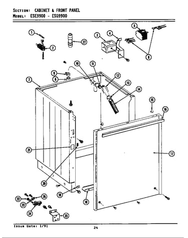 Cabinet & frt pnl (ese9900 & esg9900) (ese9900) (esg9900)