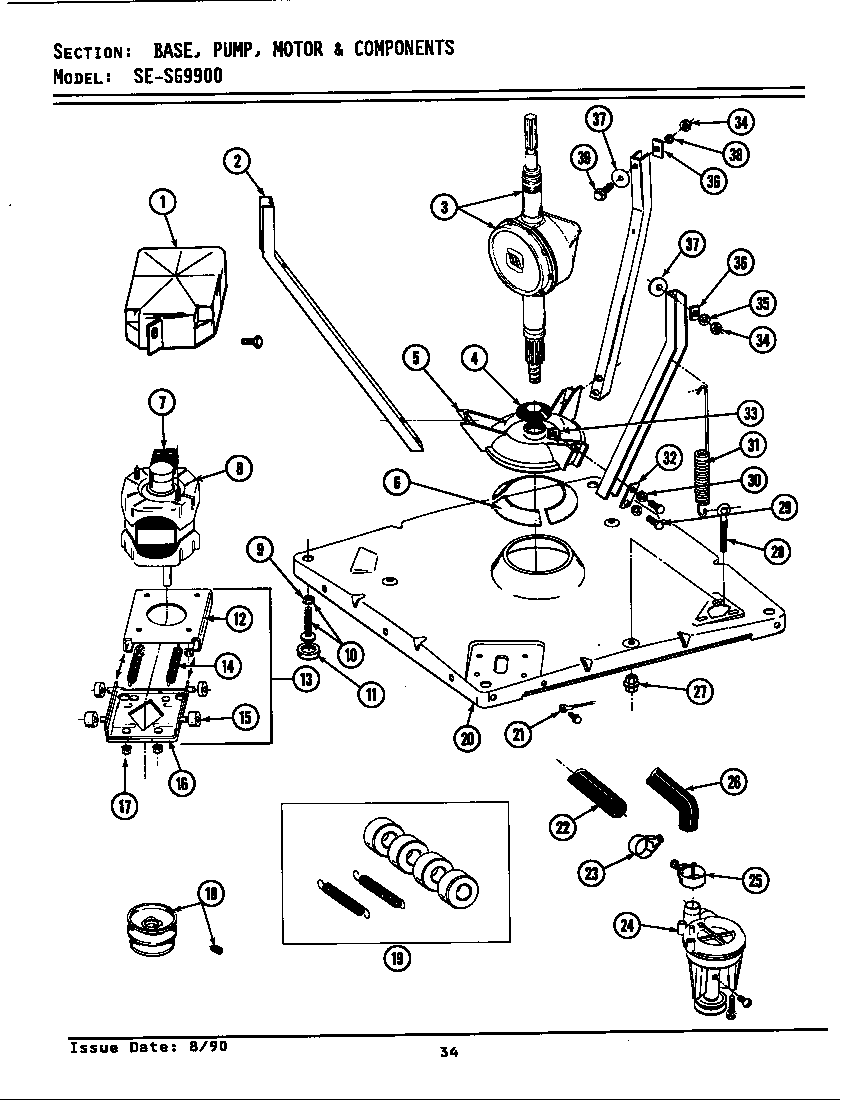 Base, pump, motor & components (lse9900) (lsg9900) (se9900) (sg9900)