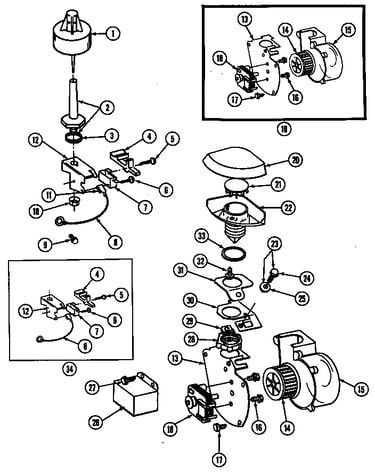 Blower/air inlet & water level float