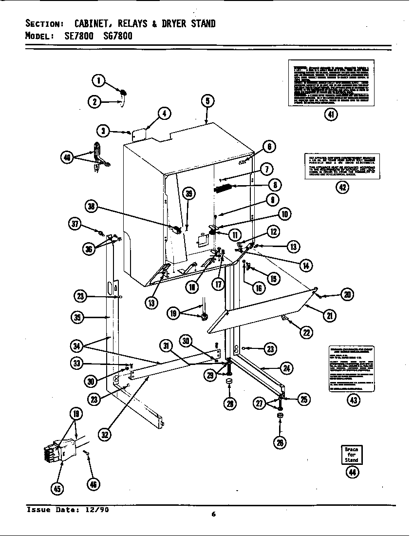 CABINET, RELAYS & DRYER STAND