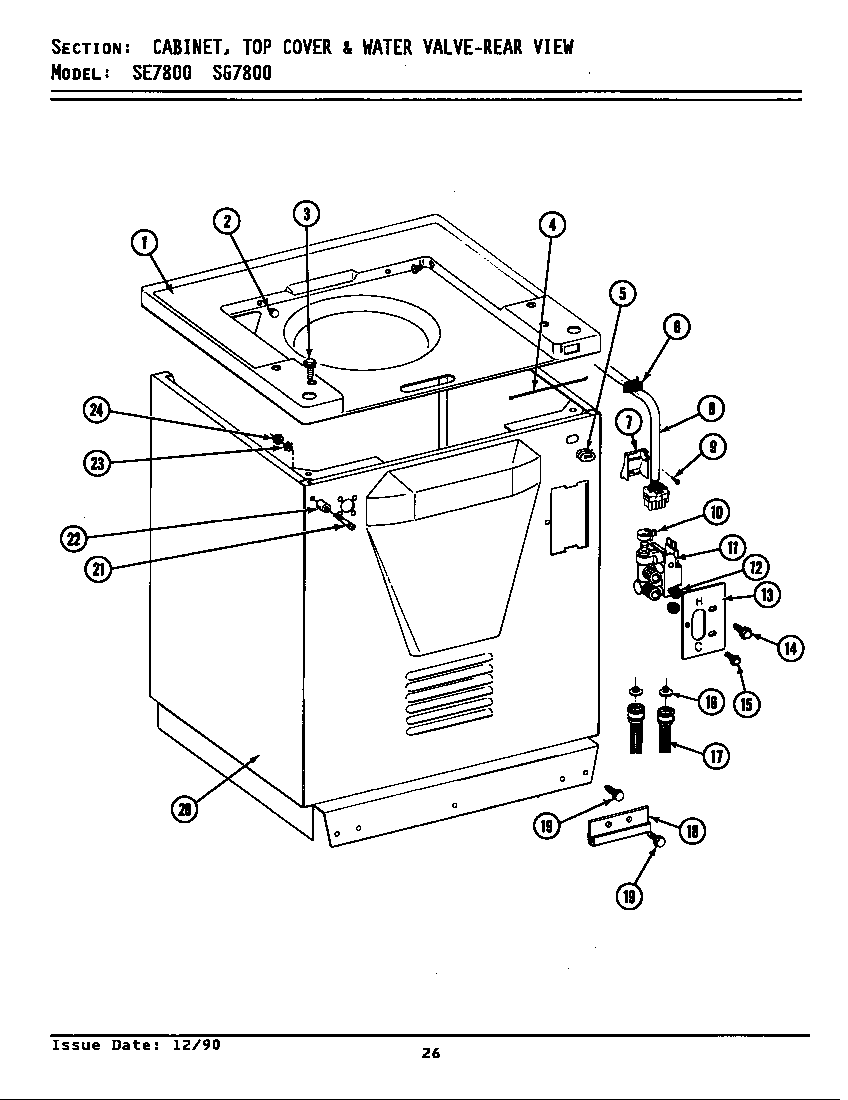 CABINET, TOP COVER & WATER VALVE (REAR)