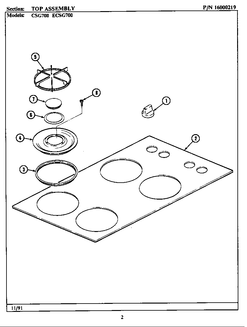 Top assembly (csg700) (ecsg700)