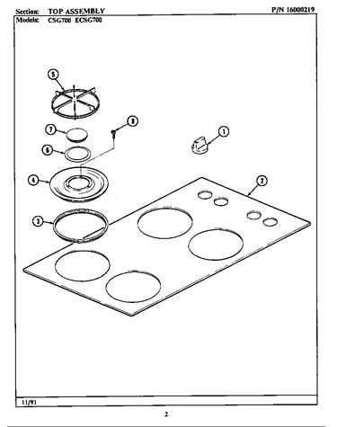 Top assembly (csg700) (ecsg700)