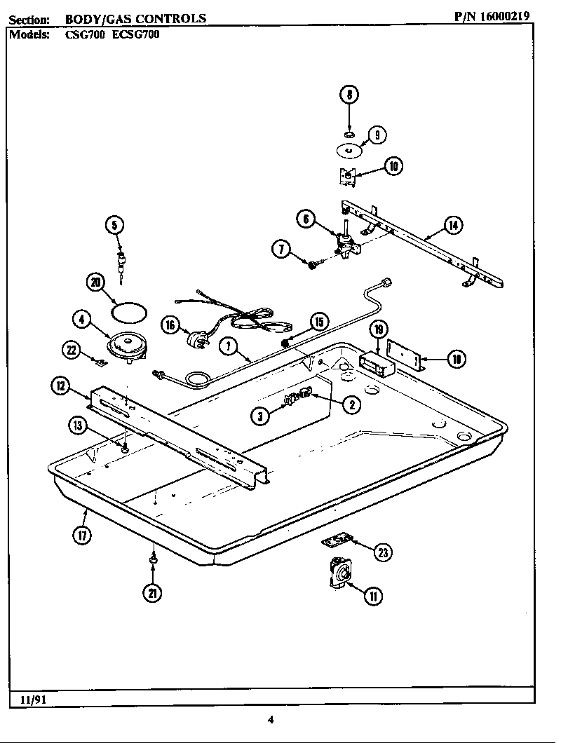 BODY/GAS CONTROLS (CSG700) (ECSG700)