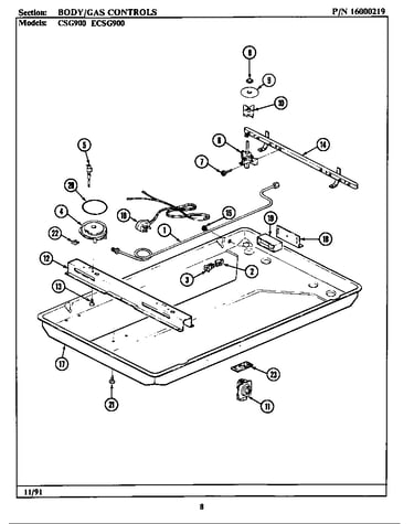 Body/gas controls (csg900/ecsg900) (csg900) (ecsg900)