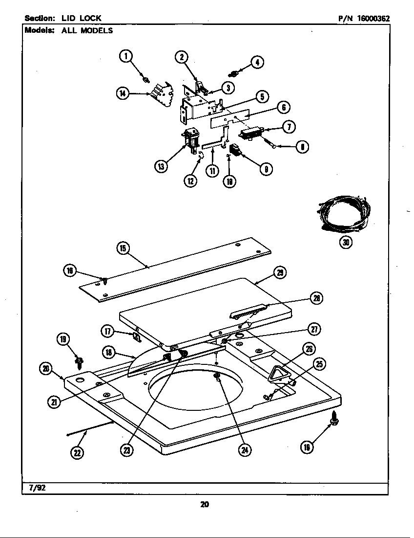 Lid lock (lse7800ace,ade,aee) (lse7800ace) (lse7800ade) (lse7800aee)