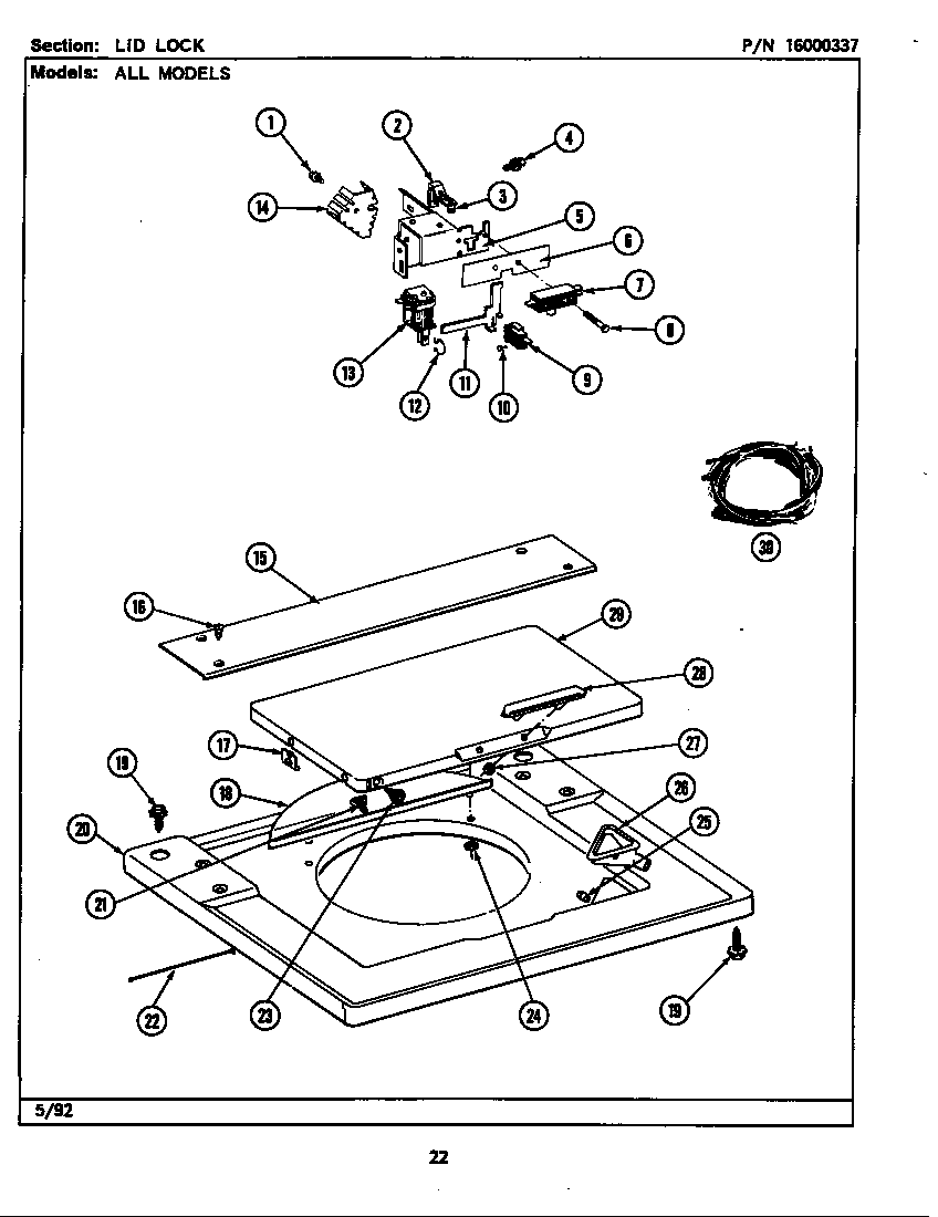 Lid lock (lse7800ael,aew) (lse7800acl) (lse7800acw) (lse7800adl) (lse7800ace) (lse7800ade)