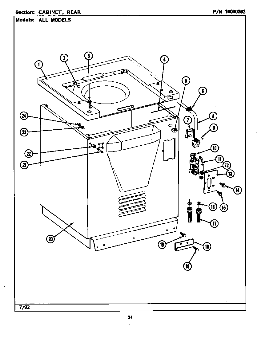 Cabinet (rear lse7800ace,ade,aee) (lse7800acl) (lse7800acw) (lse7800adl) (lse7800ace) (lse7800ade)