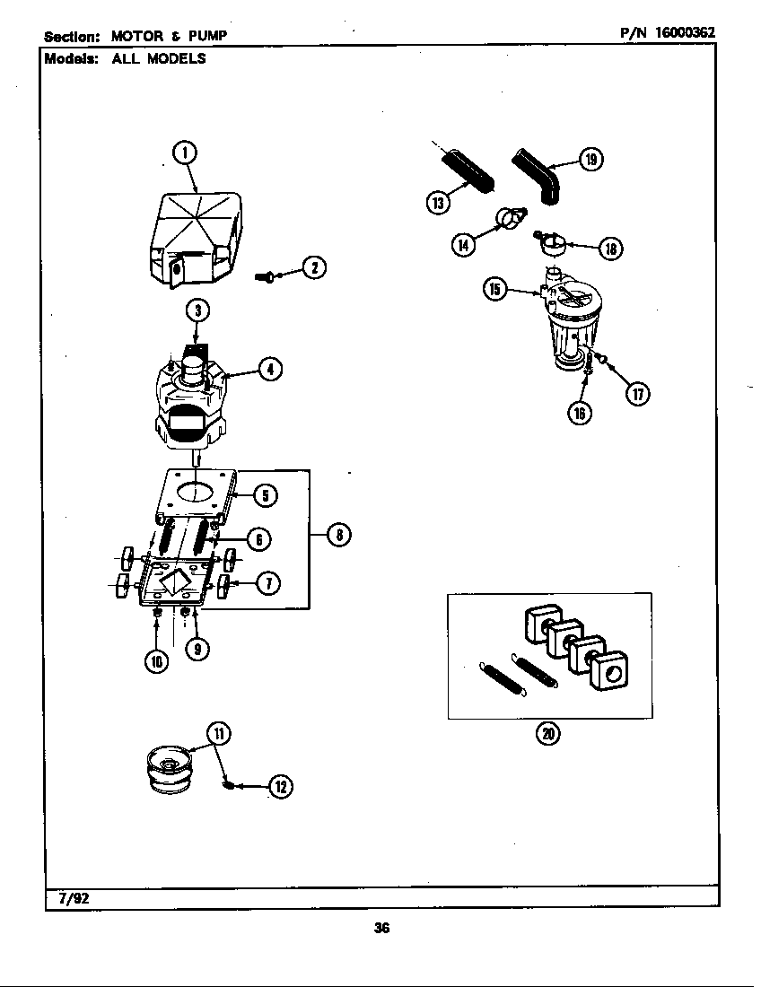 Motor & pump (lse7800ace,ade,aee) (lse7800ace) (lse7800ade) (lse7800aee)