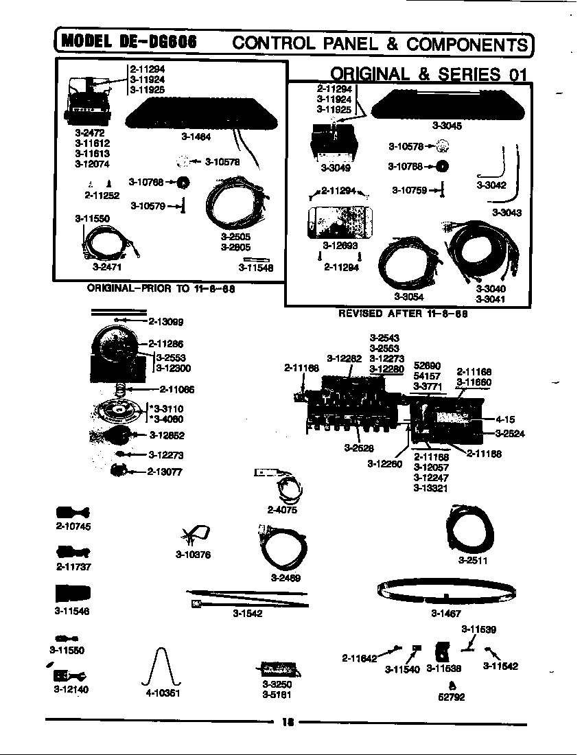 CONTROL PANEL & COMPONENTS (SER 00 & 01)