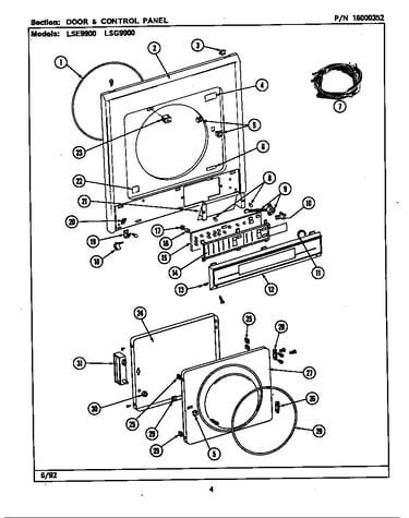 Door & control panel (lse9900ace) (lse9900ade) (lse9900aee) (lsg9900aae) (lsg9900abe)
