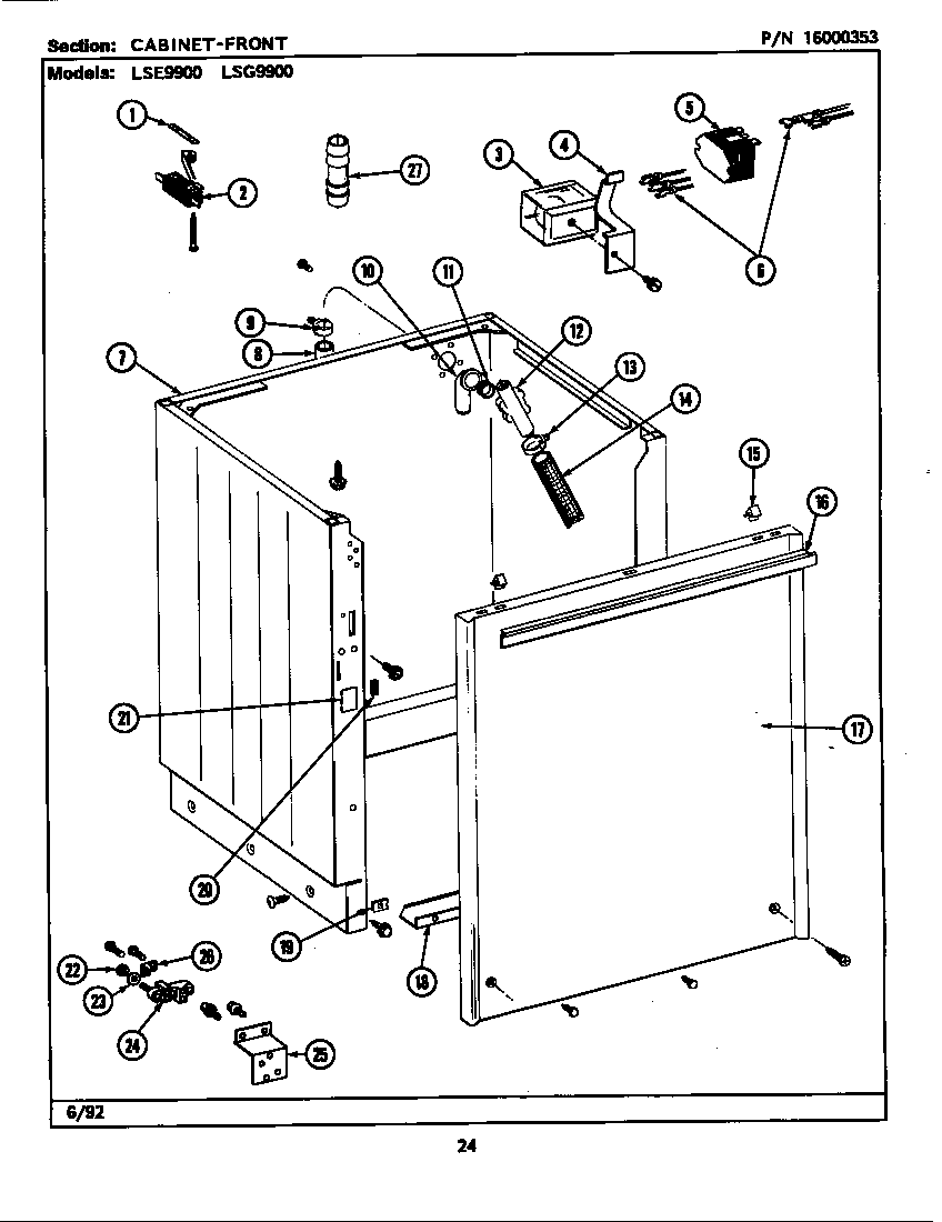 CABINET (FRONT) (LSE9900ACL) (LSE9900ACW) (LSE9900ADL) (LSE9900ACE) (LSE9900ADE)