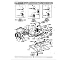 Maytag DG106 motor, blower, base frame & thermostats diagram