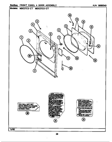 Front panel & door assembly