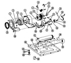 Maytag MDE27CSAGW motor, blower & base frame diagram