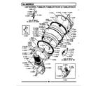 Maytag DG408 lint screen, tumbler (front & back) diagram