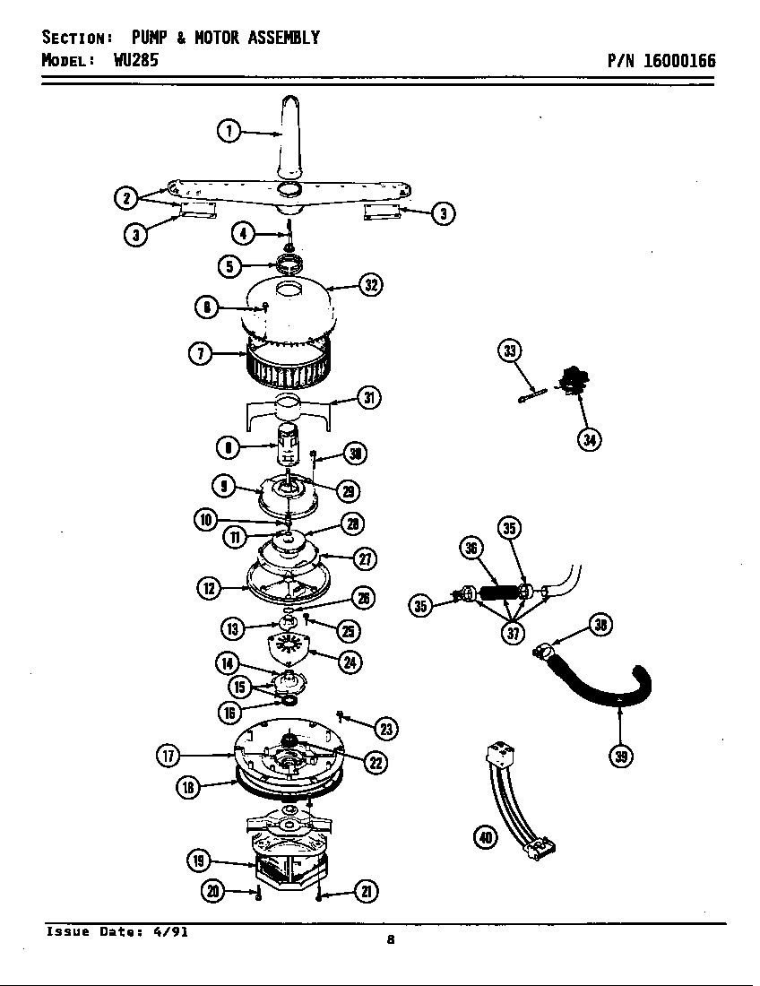 Pump & motor assembly