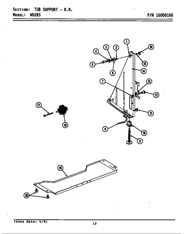 Tub support (right)