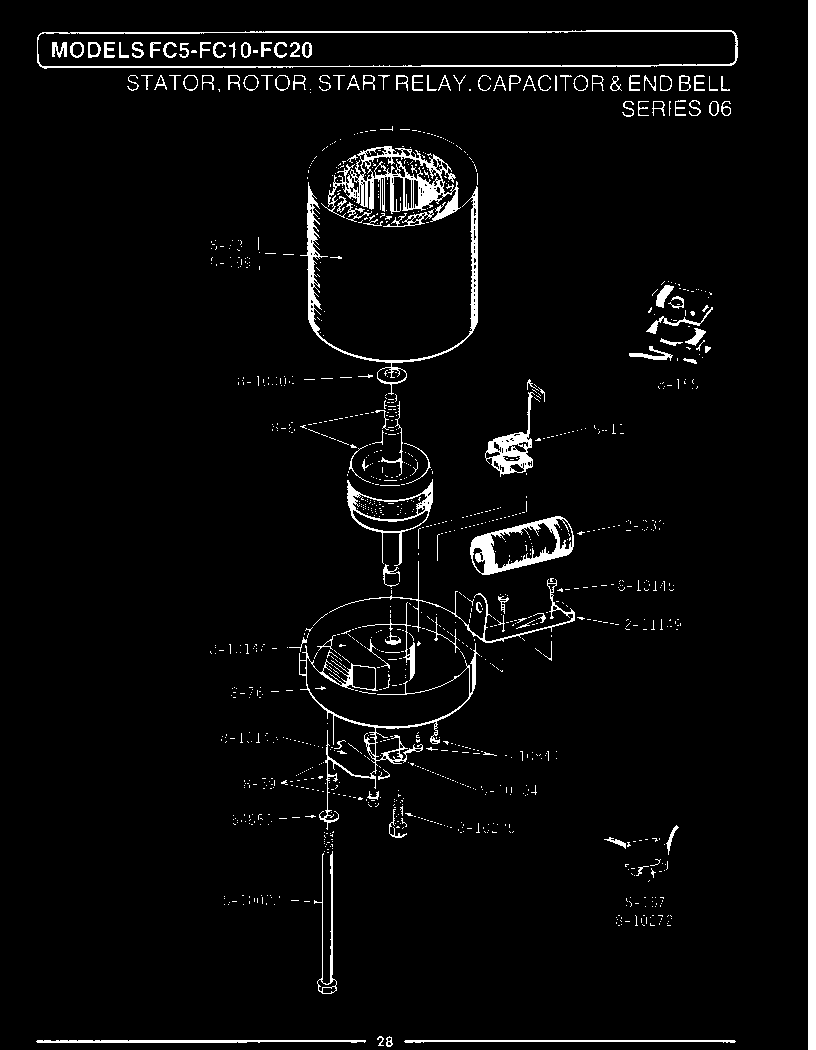 Statr,rotor,relay,cptr,bell (fc5,10,20) (fc20) (fc10) (fc5)