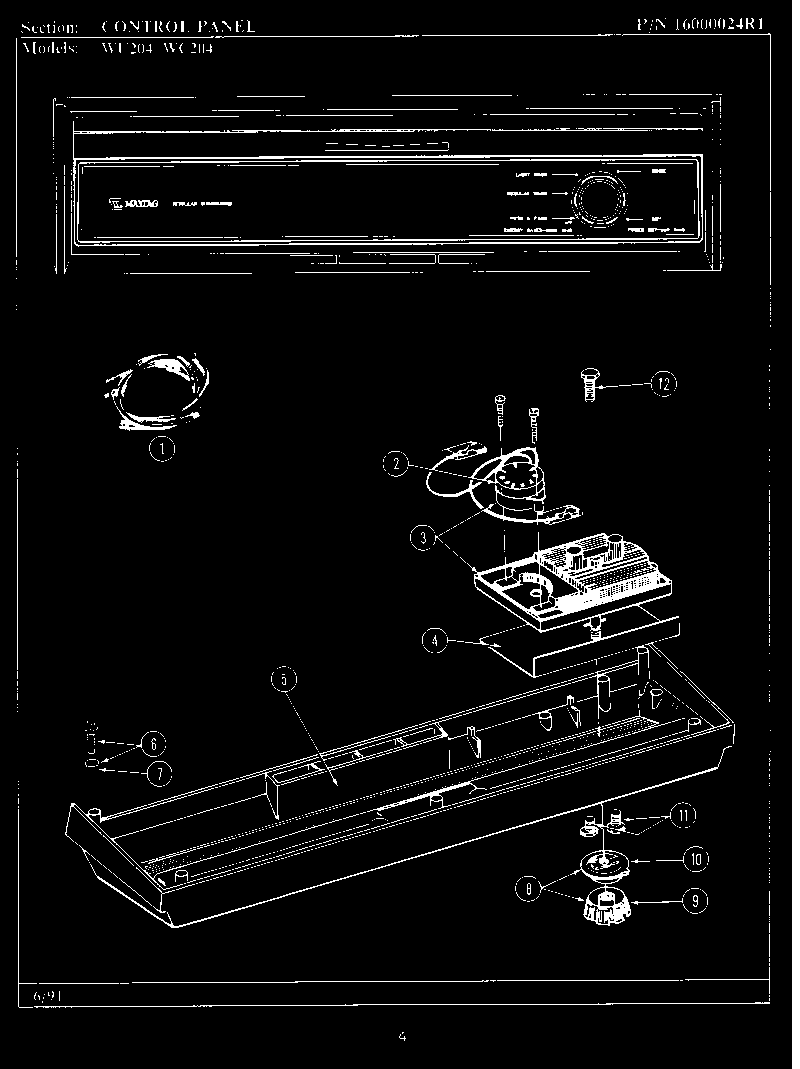 CONTROL PANEL (WU204)