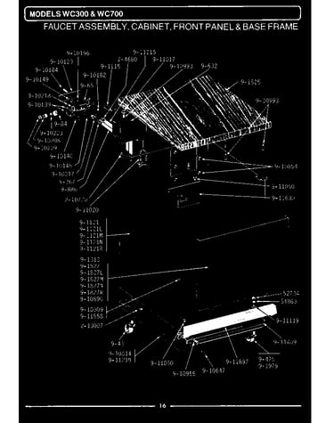Faucet assy, cabinet, front panel & base