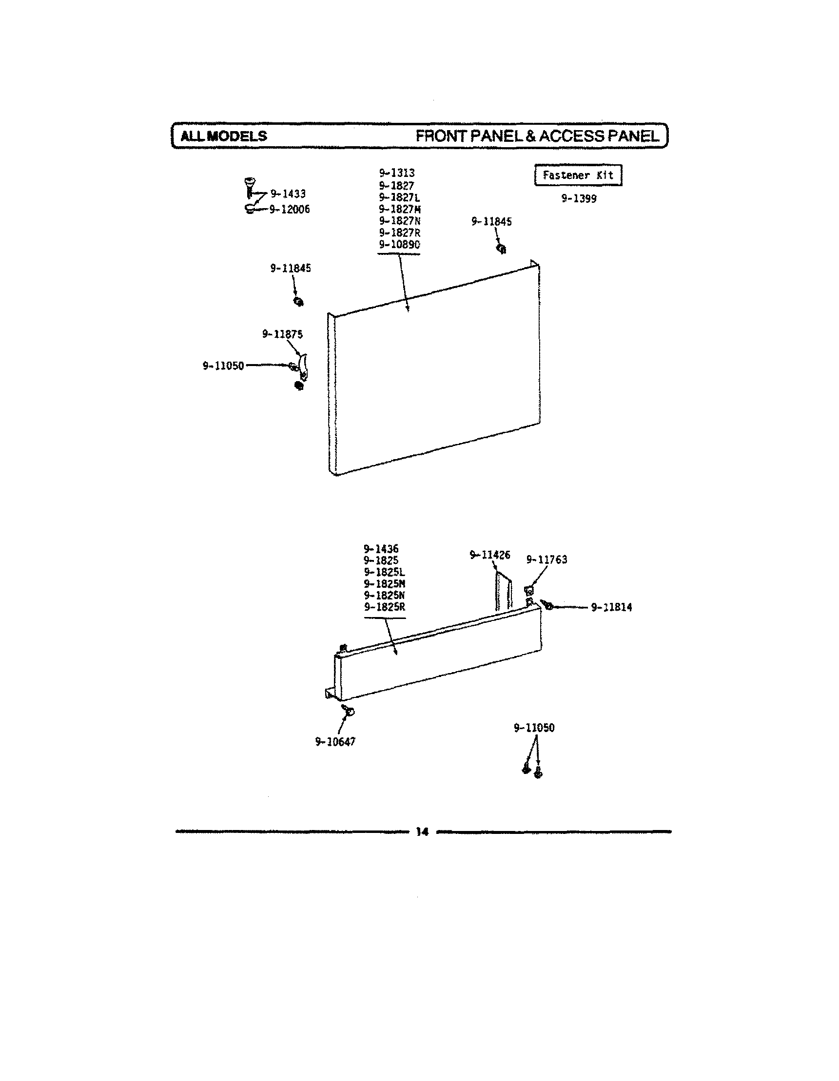 Front panel & access panel