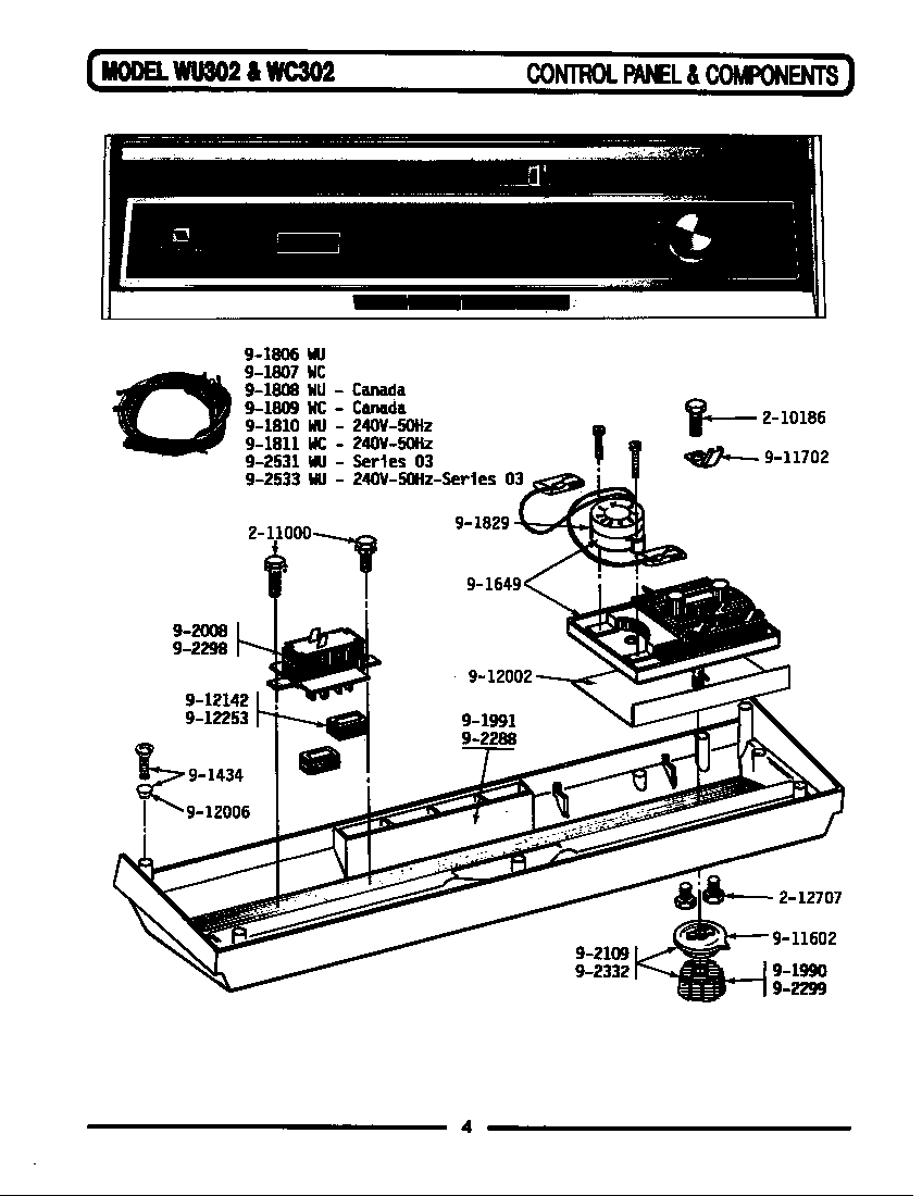 CONTROL PANEL & COMPONENTS