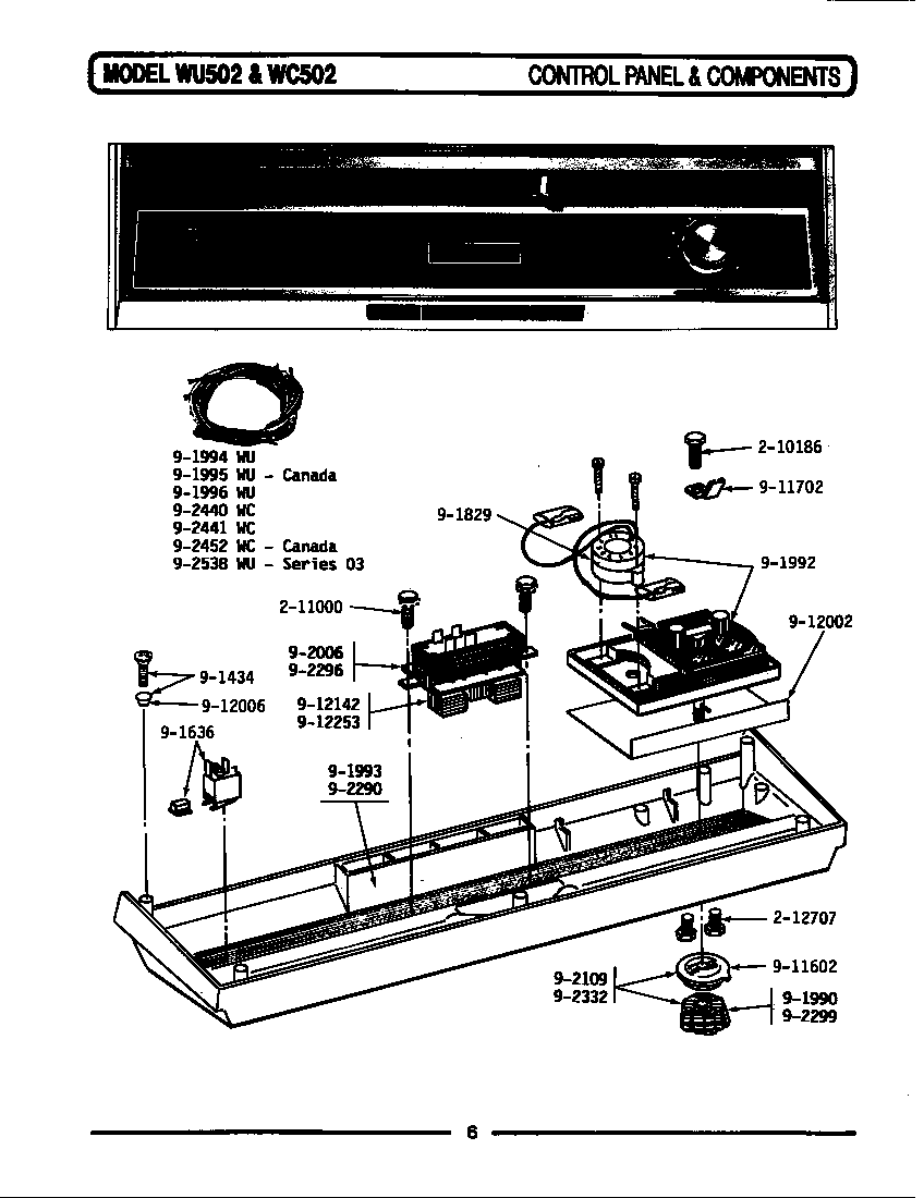 CONTROL PANEL & COMPONENTS