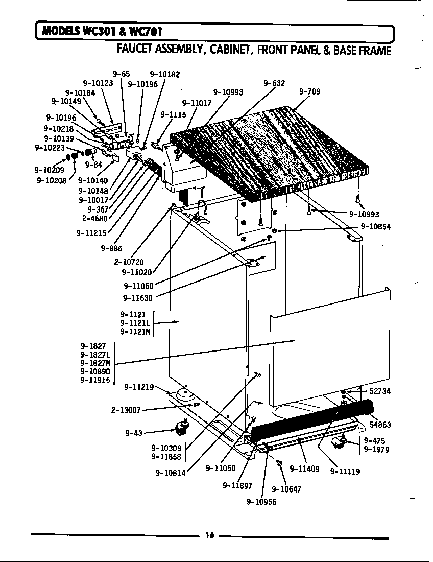 Faucet assy,cbnt,frt panel,base (wc701)