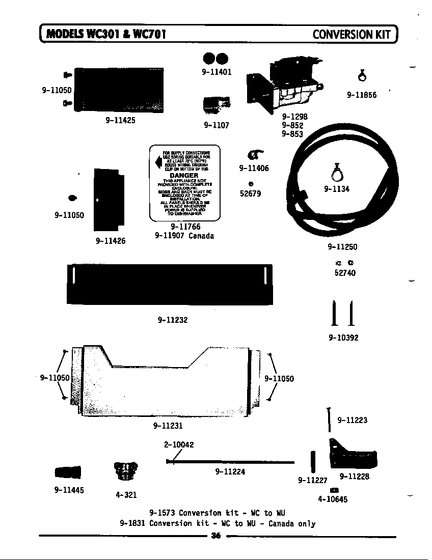 CONVERSION KIT (WC701)