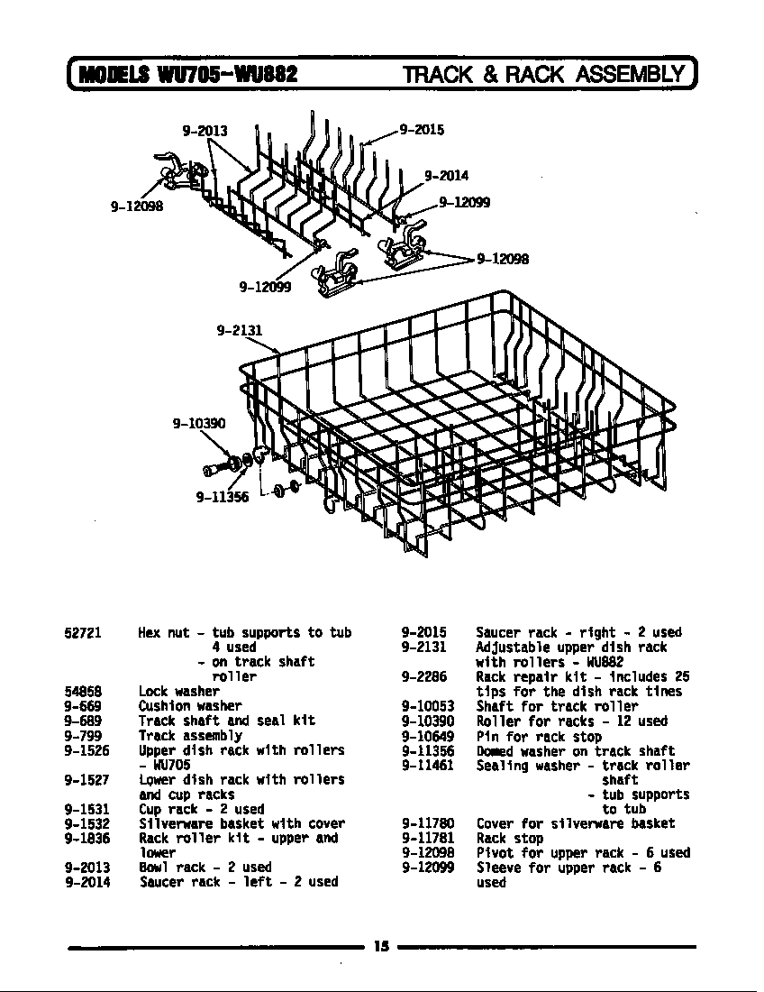 Tub assembly & components