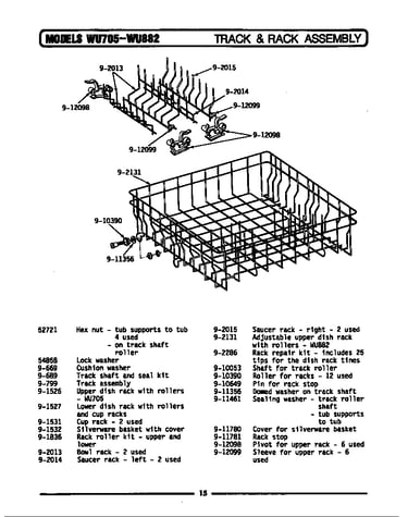 Tub assembly & components