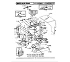 Maytag WU705 blower/air inlet & water level float diagram