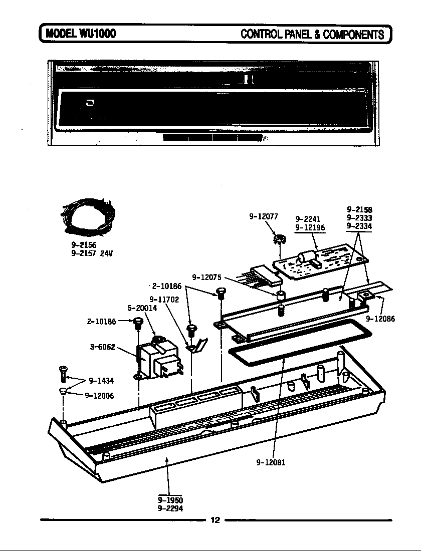 CONTROL PANEL & COMPONENTS (WU1000) (WU1000)