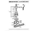 Maytag A105 clutch, brake & belts diagram