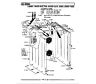 Maytag LA410 cbnt,water inj & valve,hoses & frt panel diagram