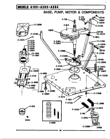 Base, pump, motor & components
