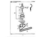 Maytag A104 clutch, brake & belts diagram