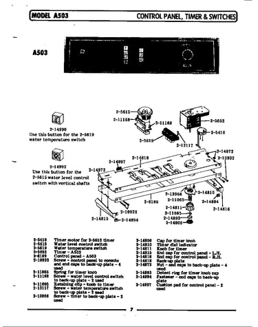 Control panel,timer & switches