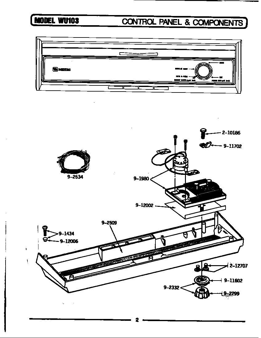 CONTROL PANEL & COMPONENTS (WU103) (WU103)